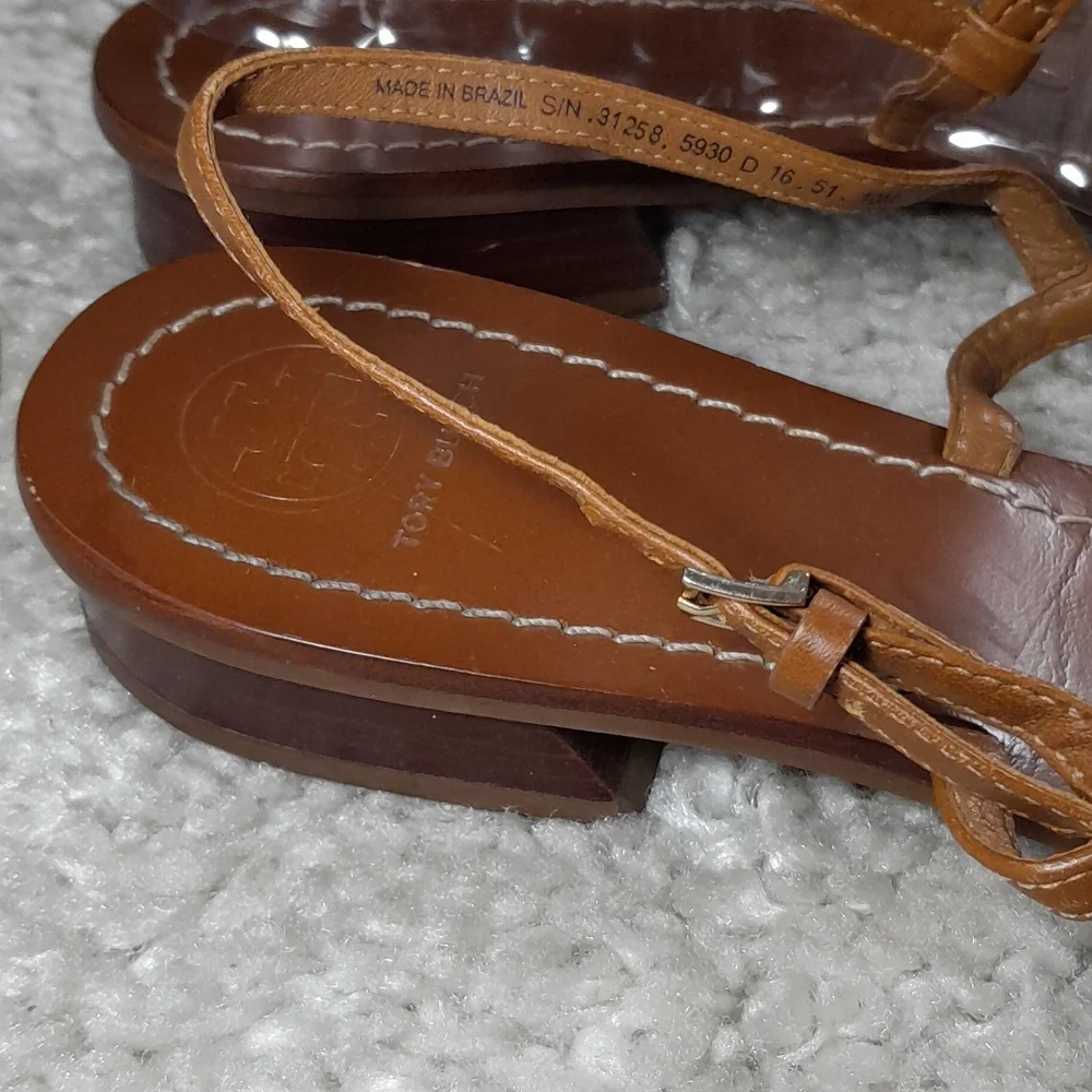 TORY BURCH GEMINI Gold Chain Thong Sandals Size 10